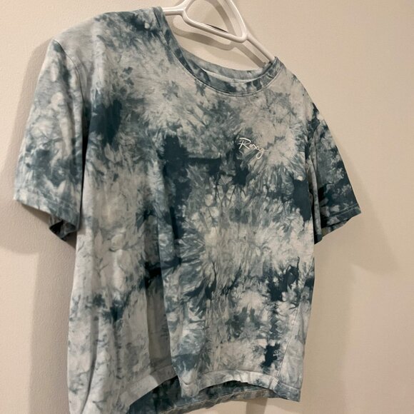 Roxy Women's Tie Dye Short Sleeve T-Shirt, Small, Blue and White - Picture 2 of 6